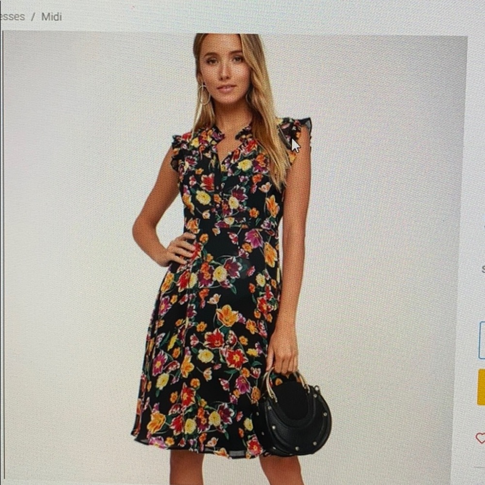 Lulus Black Floral Dress Size S